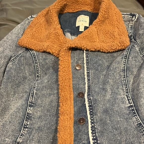 LOGO by Lori Goldstein Special Edition Jean Jacket with Sherpa size 16 - Picture 4 of 6